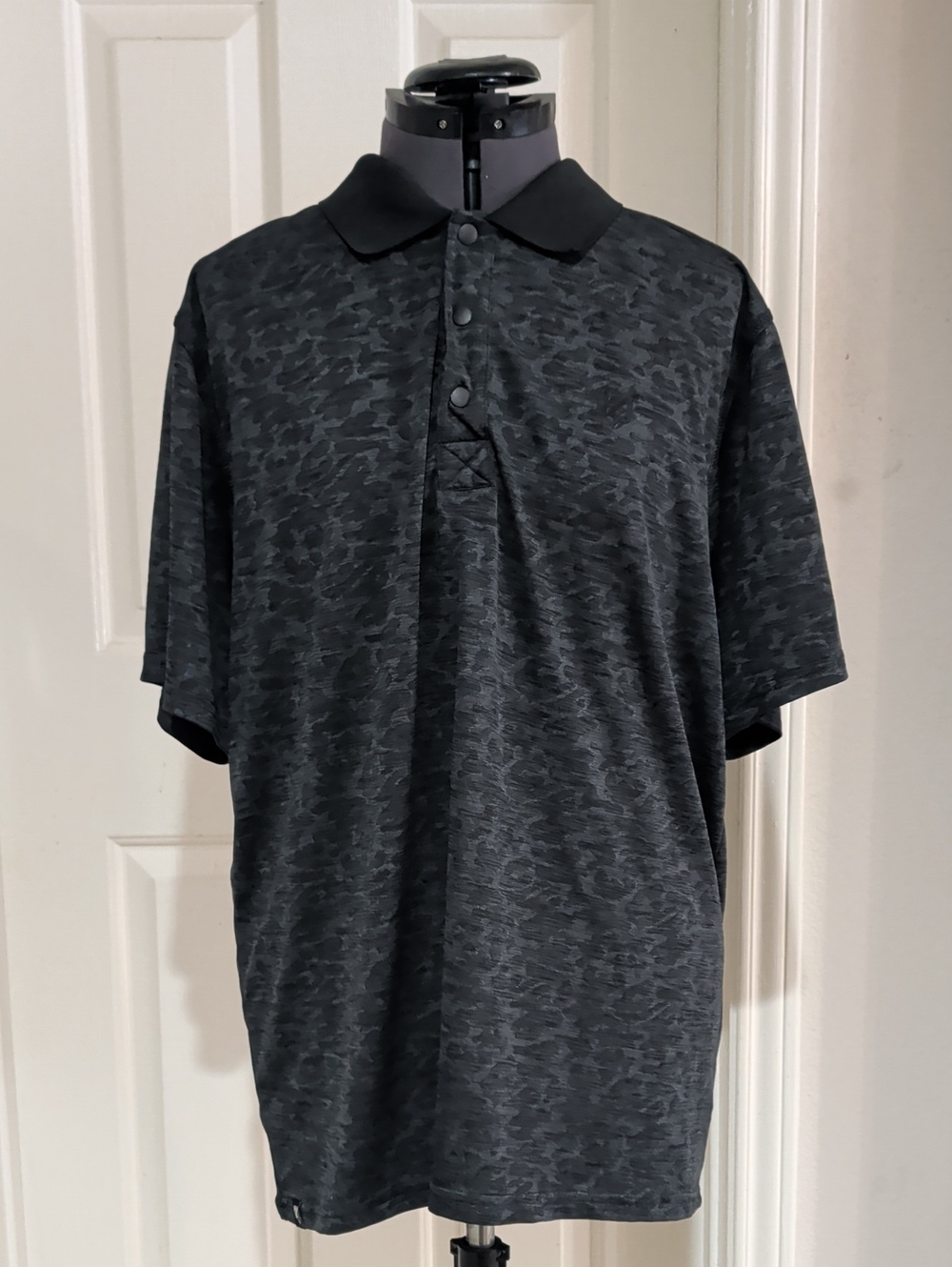 Rank 45 Men's Athletic Gray Heathered Polo Shirt Large